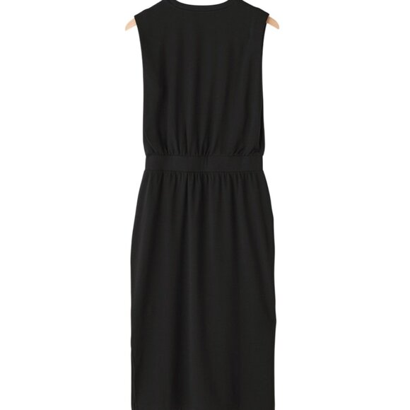 Garnet Hill Sleeveless Cinch-Waist Black Dress Size L - Picture 3 of 6